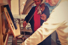 Lucie Sedláková Hůlová a Jaroslav Tůma (natáčení CD Růžencové sonáty)